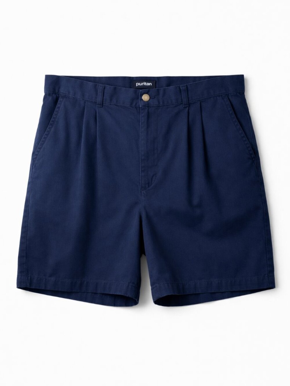 Puritan Men’s Navy Pleated‑Front Shorts | Size 36